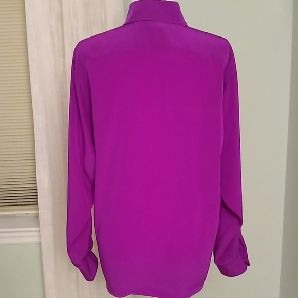 St. John Purple Button Down Shirt Size 10 - Picture 3 of 7